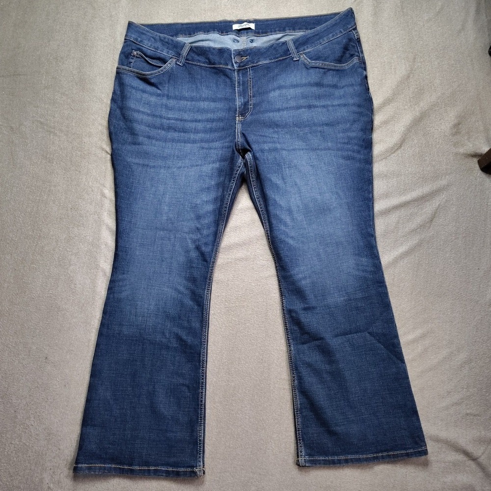 Wrangler Retro Mae Bootcut Jeans Womens 26Wx30 Blue Mid Rise Stretch - Picture 2 of 8